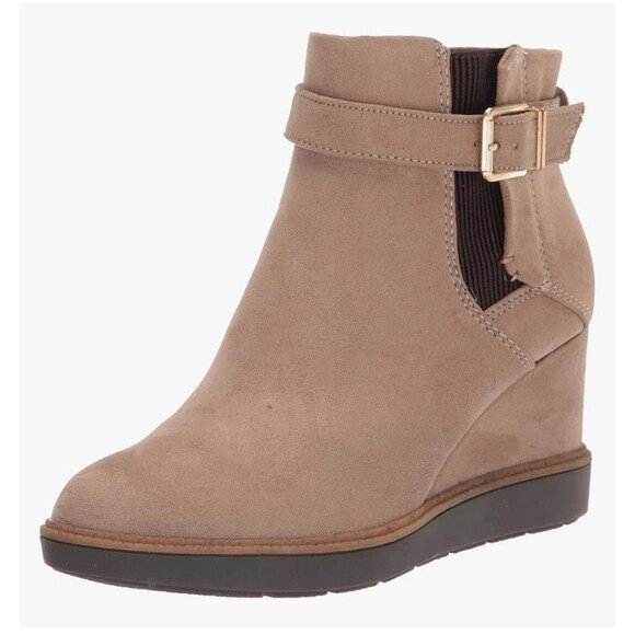 DR. SCHOLL’S Jacinda Wedge Booties Size 6.5 Brown NEW Zip Ankle Fall Casual - Picture 1 of 9